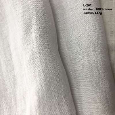 Washed 100% Linen Fabric 142gsm In Stock ,Solid Color Linen Fabric For Men Shirt